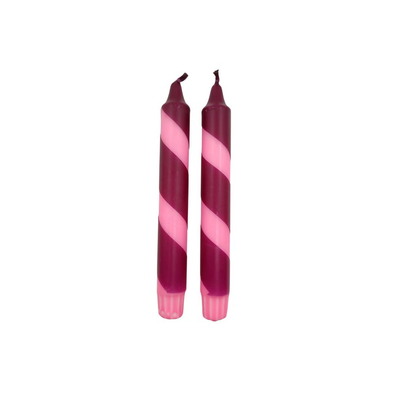 Northern Lights Dinner Candle Candy Cane Rose