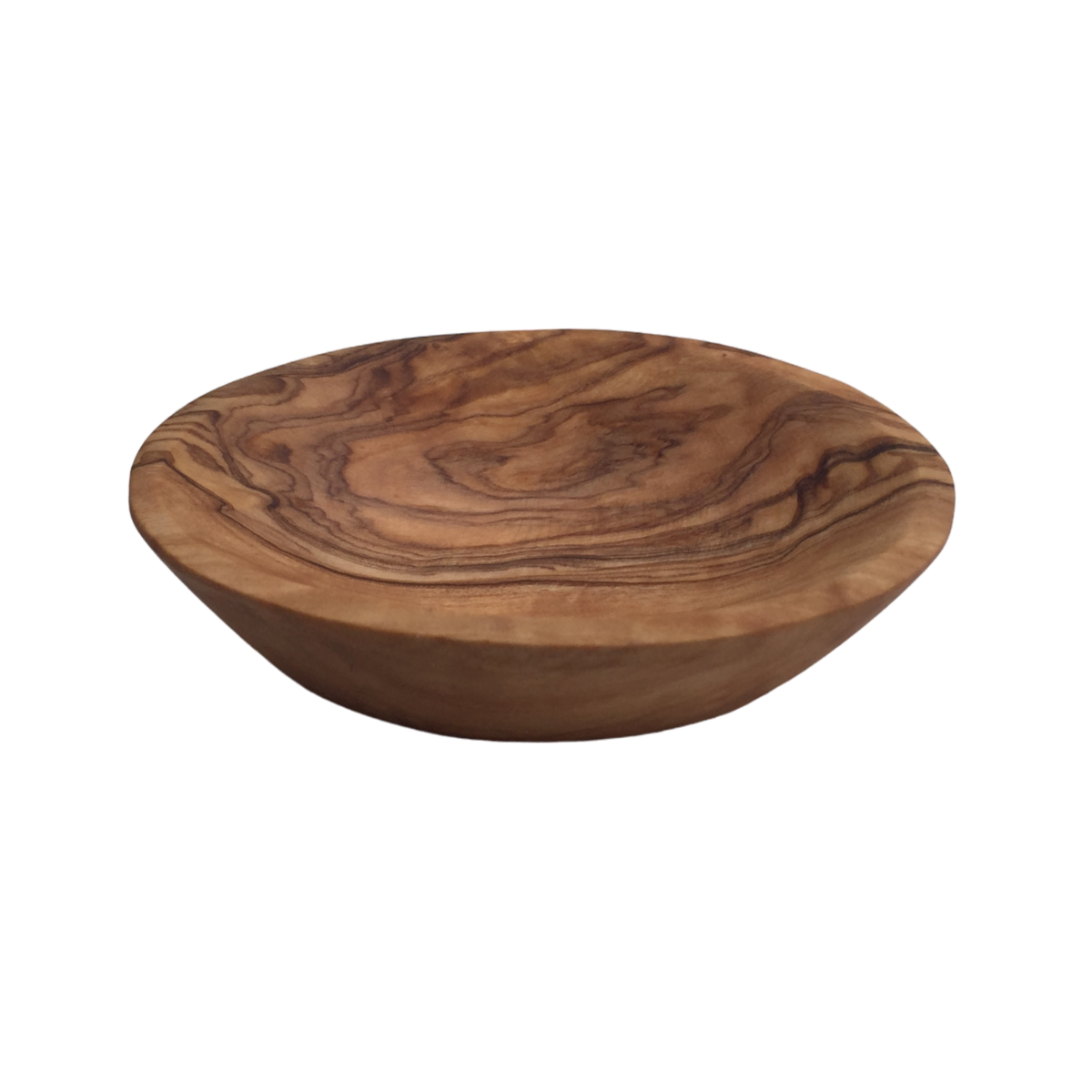 Mini cuenco ovalado hecho a mano con madera de olivo.