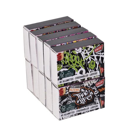 Set mit 10 Schachteln mit 40 Streichhölzern, Länge 4,2 cm