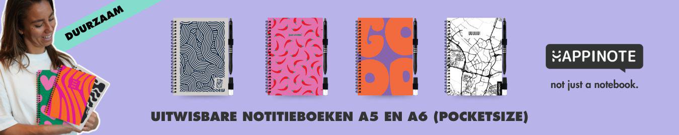 Happinote - Het uitwisbare notitieboek van steenpapier